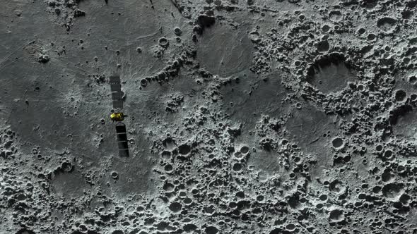 Textured Surface of the Moon in Motion Close-up
