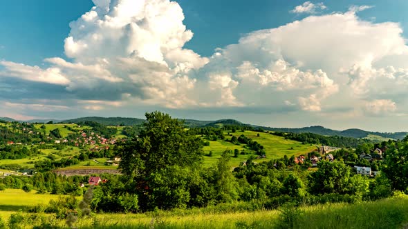 Clouds over Beskid mountains.