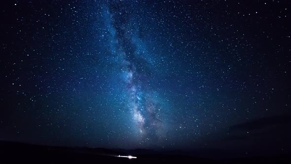 Time lapse of galaxy at night