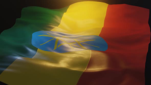 Ethiopia Flag Low Angle View