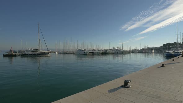 Sailing boats in a port