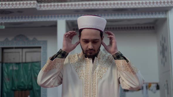 Worship Young Man in Mosque