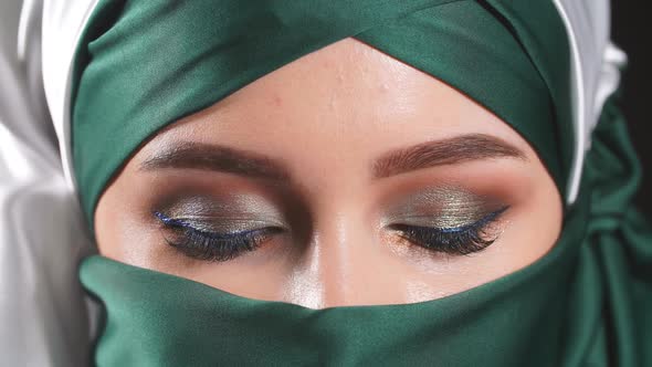 Portrait of a Young Beautiful Muslim Woman.