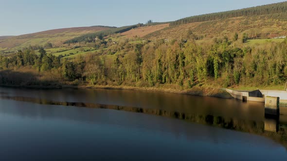 Aerial view over Irish landscape