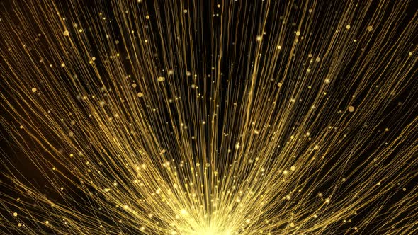 Shiny Background With Golden Particles And Stars