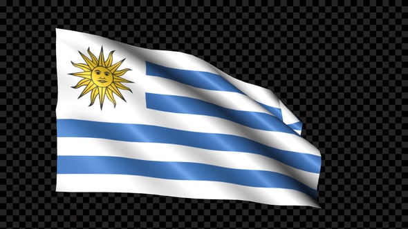 Uruguay Flag Blowing In The Wind