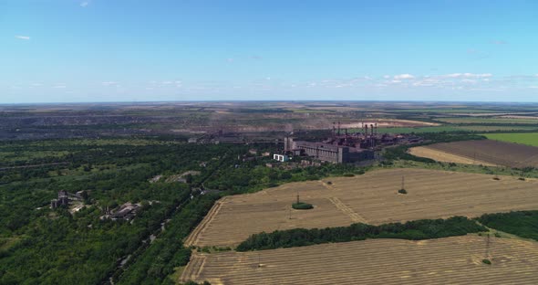 Mining and Processing Metallurgical Plant Aerial View