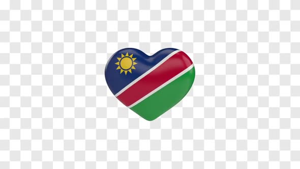 Namibia Flag on a Rotating 3D Heart