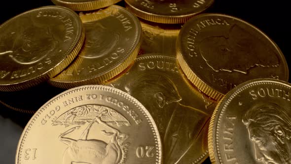 Rotating 1Oz Gold Krugerrand Coins