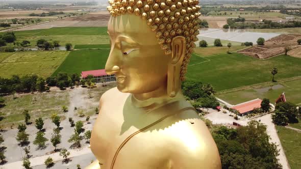 Wat Muang Aerial View Biggest Buddha Statue in Thailand