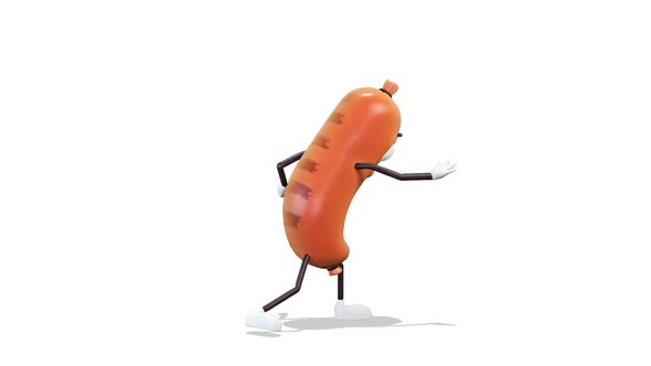 Sausage Fighter Kung Fu on White Background