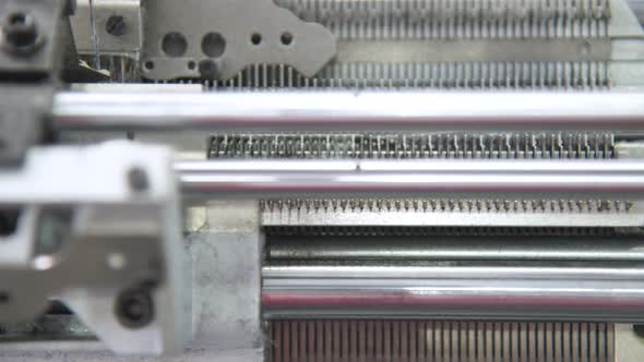 Industrial Sewing Machine at Glove Factory  Closeup Video