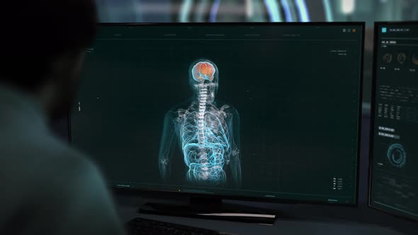 Rotating Medical Human Examination Process At A High Tech Hospital Lab alt