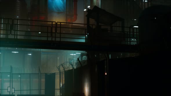 Petrochemical Industry Factory at Night alt