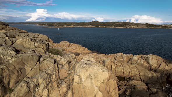 Waves hitting the rocks at the Norwegian coast