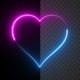 Abstract Blue and Pink Romantic Neon Glowing Light Animated Love Symbol Loop V1 - VideoHive Item for Sale
