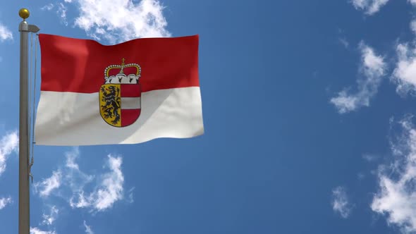 Salzburg Flag (Austria) On Flagpole