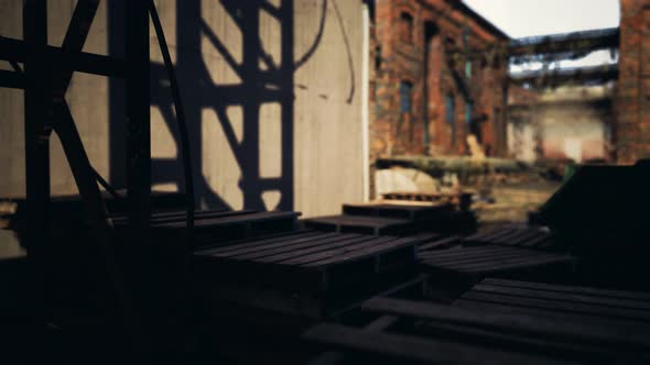 Abandoned Industry Buildings at Sunset