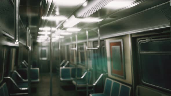 Subway Car in USA Empty Because of the Coronavirus Covid-19 Epidemic