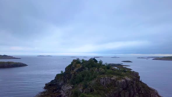 Scandinavian House on the Promontory of the Norwegian Sea