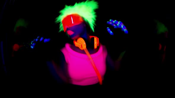 Glow Uv Neon Sexy Disco Female Cyber Doll Robot Electronic Toy