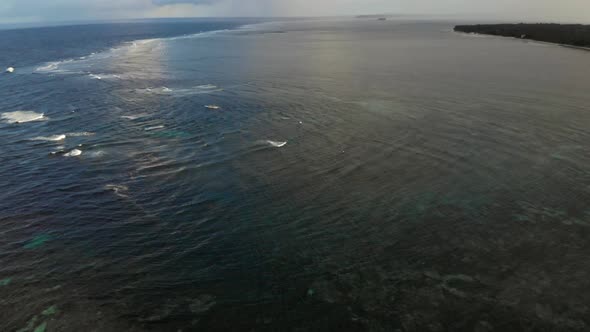 Aerial shot of the sea, General Luna, Siargao Island, Philippines