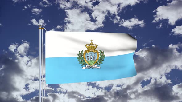 San Marino Flag Waving 4k