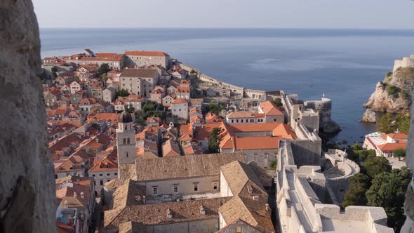 View from Minceta tower in Dubrovnik Old Town, Croatia