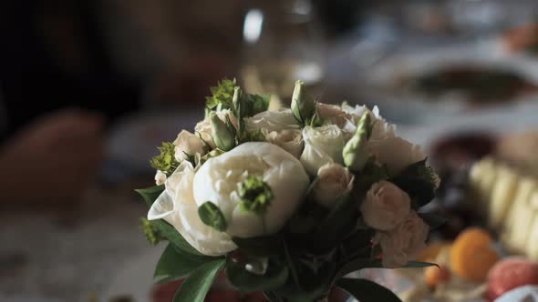 Wedding Bouquet on the Table
