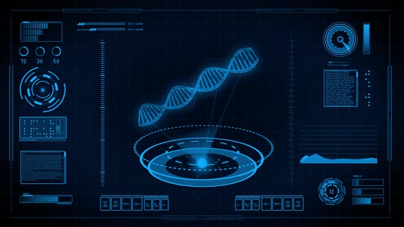 4K Futuristic DNA screen interface