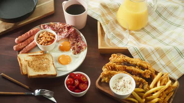 Traditional Full English Breakfast Closeup