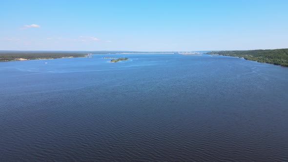 Volga River Bank Aerial View