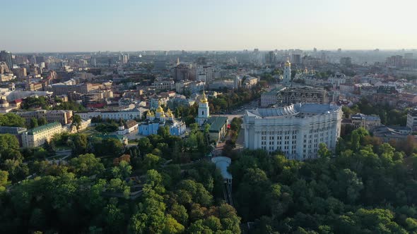 Aerial View of Mikhailovsky Cathedral Monastery Kyiv, Ukraine