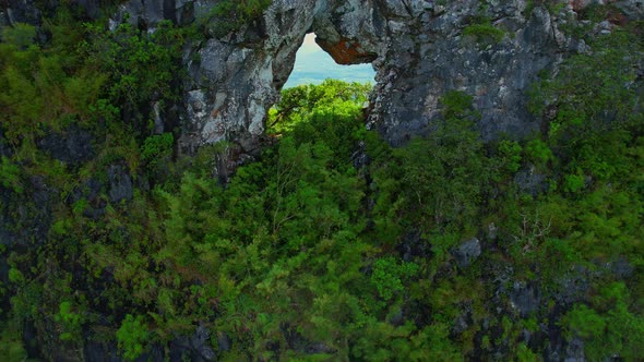 A drone is flying over "Khao Thalu"