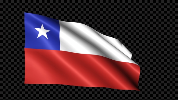 Chile Flag Blowing In The Wind