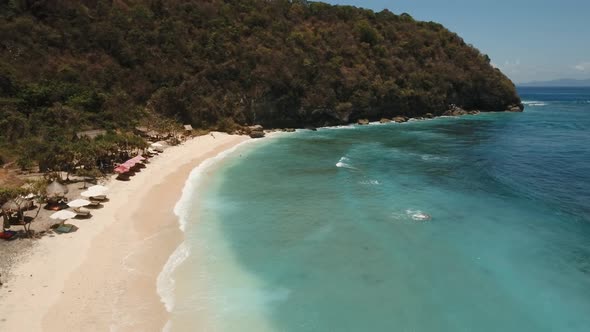 Aerial View Beautiful Beach. Nusa Penida