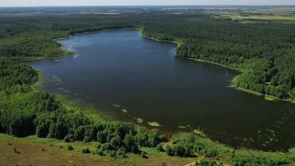 Top View of Lake Drivyaty in the Braslav Lakes National Park the Most Beautiful Lakes in Belarus