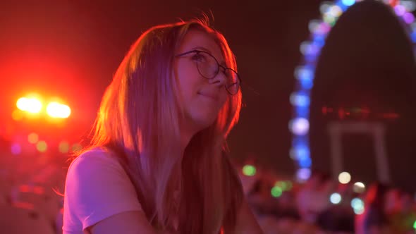 Woman Enjoys Concert