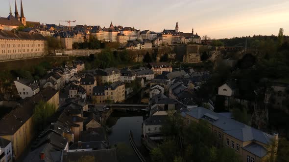 Grund drone footage with the Chemin de la Corniche