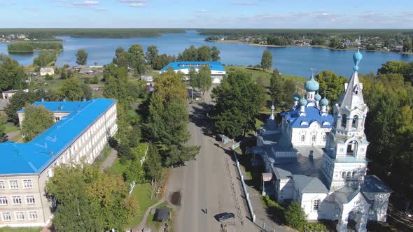 Flying Over a Russian Village on a Drone