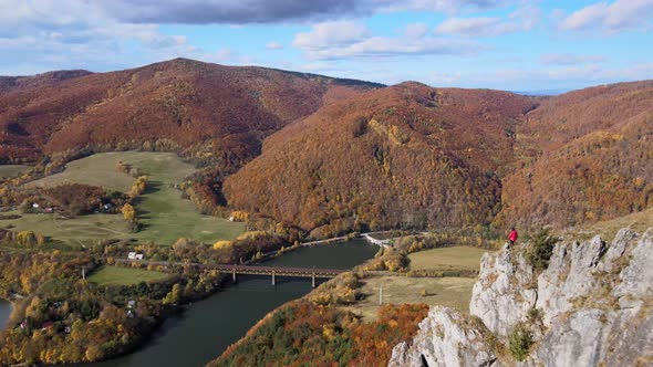 Aerial view of water reservoir Ruzin in Slovakia