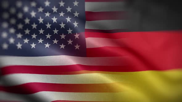 USA Germany Flag Mix Textured Waving Front Background HD