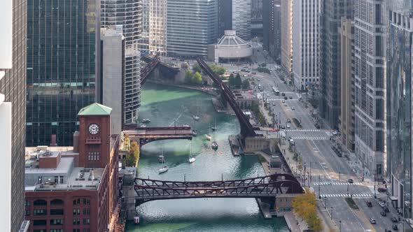 Chicago Bridge Lift Time Lapse 