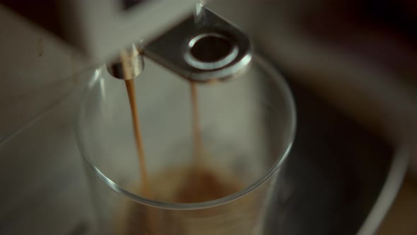 Coffee machine making morning espresso