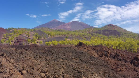 Aerial view of El Teide volcano in Tenerife