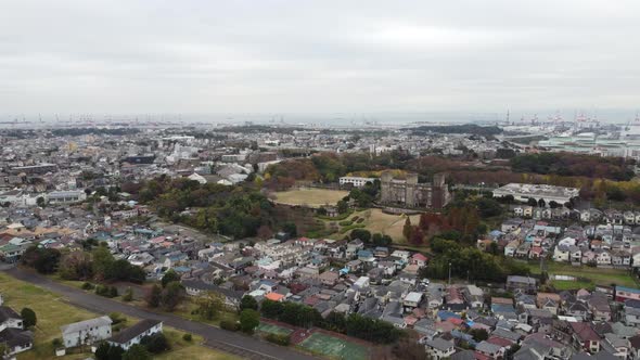 Skyline Aerial view in Yokohama