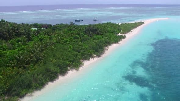 Aerial view seascape of marine lagoon beach by blue sea and sand background