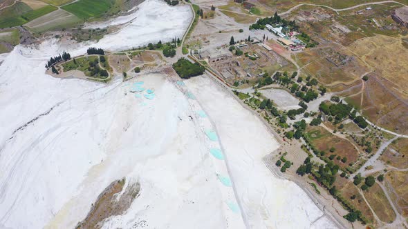 Birds Eye View of Pamukkale in Turkey Aka Cotton Castle