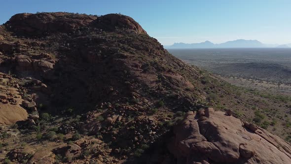 Aerial footage of the amazing mountains and dry region of Namibia