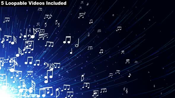 Notes Musical Notes Background Package (5 Videos)